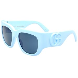 Gucci Pastel Blue GG Chunky Sunglasses with Dark Lenses